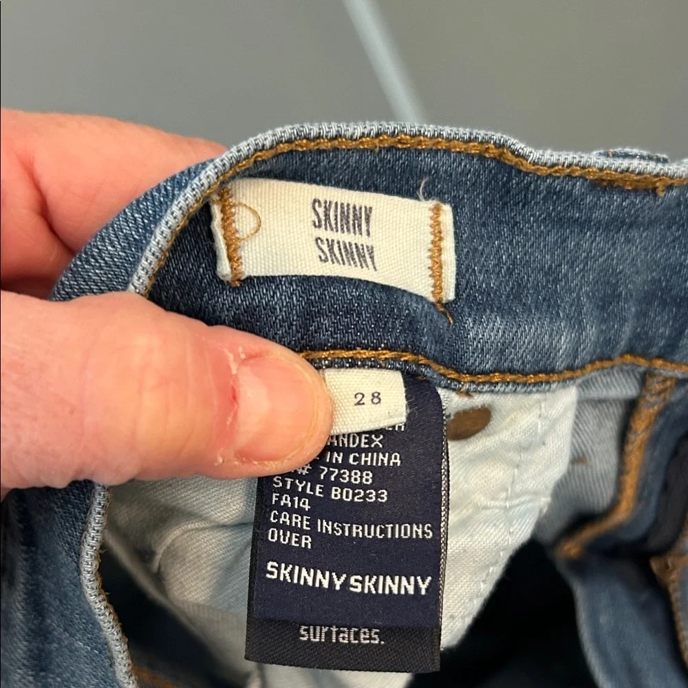 Madewell Skinny Faded Blue Denim Jeans Size 28